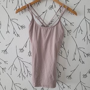 Lululemon smoky blush pink free to be crossback b/c cup built in bra tank top